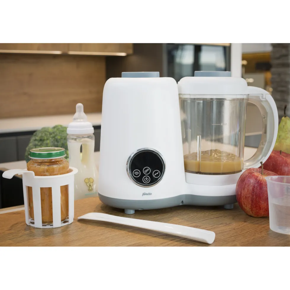 alecto-bfp-66-5-in-1-gezonde-mgBDRoni-3.webp Outlet Alecto BFP-66 - 5 In 1 Gezonde Babyvoeding Foodprocessor , Wit
