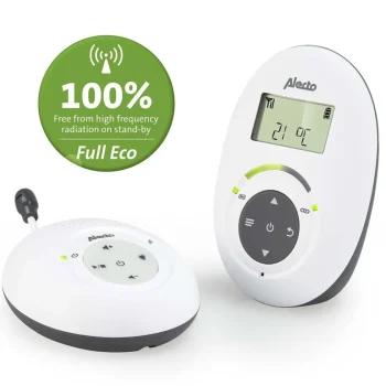 Outlet Alecto DBX-115 - Babyfoon Full Eco DECT, Wit/antraciet