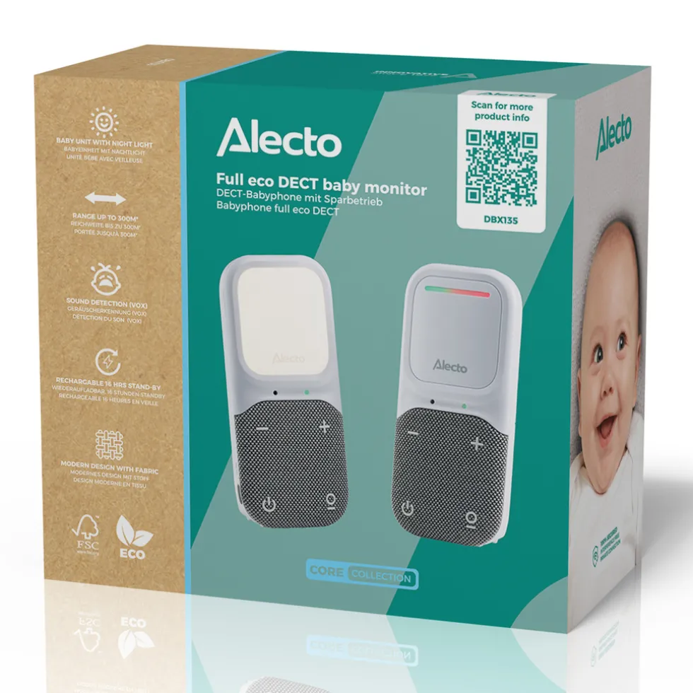 alecto-dbx135-moderne-full-e-mOAwZbBT-4.webp Clearance Alecto DBX135 - Moderne Full Eco Audio Babyfoon Met Heldere DECT-geluidskwaliteit, Lange Stand-by Tijd En Nachtlampje - Wit/Grijs