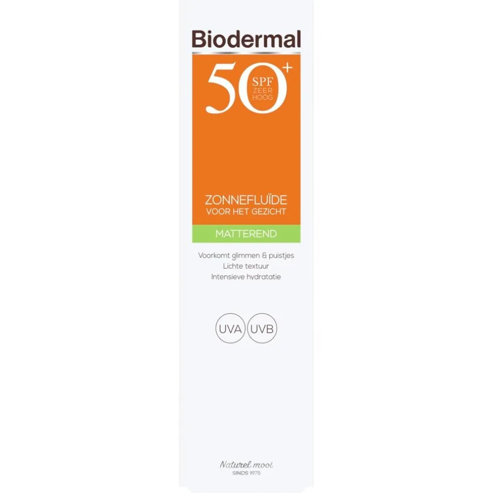 biodermal-spf50-matterende-zon-UuujOhyw-1.webp Sale Biodermal SPF50+ Matterende Zonnefluïde Voor Je Gezicht