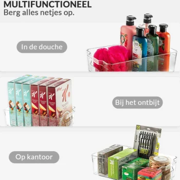 Best Buxibo 4x Koelkast Organizers Set Multifunctionele Koelkast/Badkamer/Kast/Kantoor Bakjes