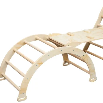 Hot Buxibo XXL Opvouwbare Driehoek + Klimboog Montessori Houten Speelgym Met Glijbaan