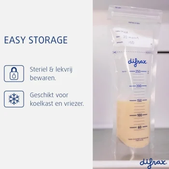New Difrax Moedermelk Bewaarzakjes - 80 Stuks