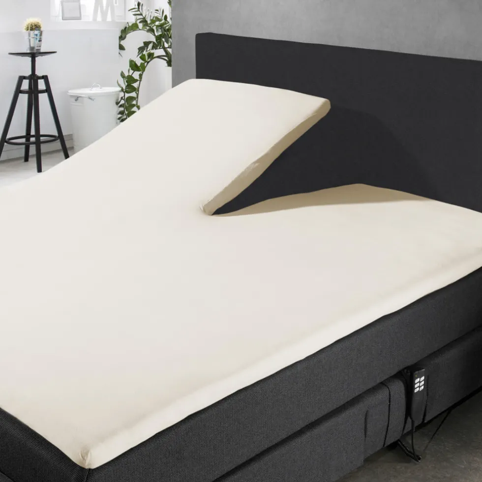 elegance-splittopper-hoeslaken-fhmzNZHS-2.webp Sale Elegance Splittopper Hoeslaken Perkal Katoen - Ivoor 180x210/220cm