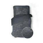 Discount Eleganzzz Dekbedovertrek 3D Embossed Velvet Wave - Dark Grey 140x200/220cm
