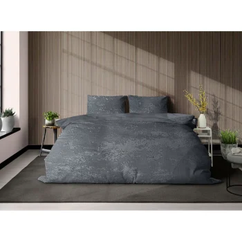 Discount Eleganzzz Dekbedovertrek 3D Embossed Velvet Wave - Dark Grey 140x200/220cm