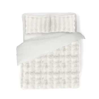 Hot Eleganzzz Dekbedovertrek Bubble Pom Pom Rabbit Fur - Off White 240x200/220cm