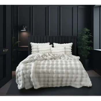 Hot Eleganzzz Dekbedovertrek Bubble Pom Pom Rabbit Fur - Off White 240x200/220cm