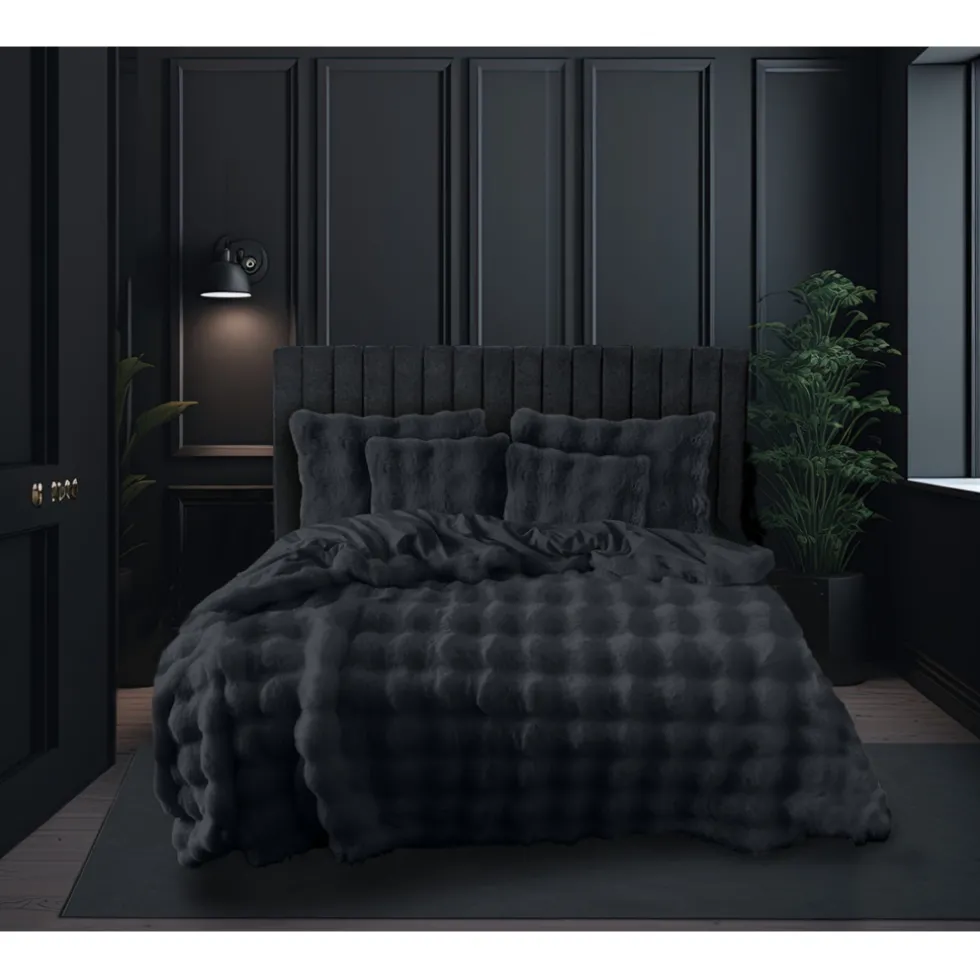 eleganzzz-dekbedovertrek-bubbl-SvlwvslZ-1.webp Clearance Eleganzzz Dekbedovertrek Bubble Pom Pom Rabbit Fur - Dark Grey 200x200/220cm