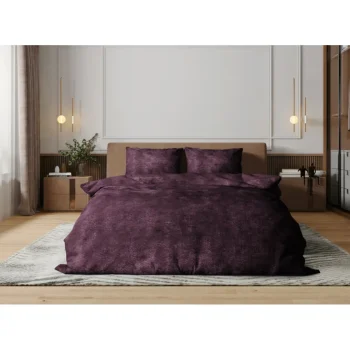 Sale Eleganzzz Dekbedovertrek Flanel Fleece - Bordeaux 140x200/220cm