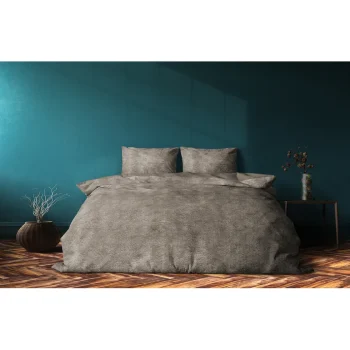 Best Eleganzzz Dekbedovertrek Flanel Fleece - Taupe Grey 140x200/220cm