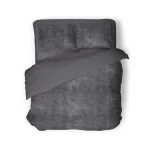 Online Eleganzzz Dekbedovertrek Flanel Fleece - Dark Grey 200x200/220cm