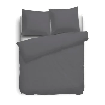 Best Eleganzzz Dekbedovertrek Flanel Uni - Antraciet 240x200/220cm