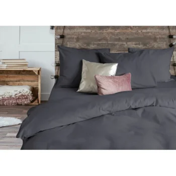 Best Eleganzzz Dekbedovertrek Flanel Uni - Antraciet 240x200/220cm