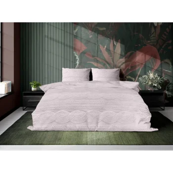 Sale Eleganzzz Dekbedovertrek Jacquard Teddy Pluche - Baby Pink 140x200/220cm