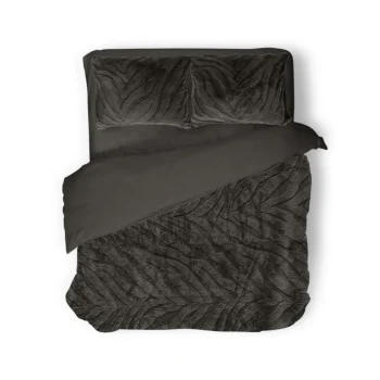 Clearance Eleganzzz Dekbedovertrek Jacquard Rabbit Fur - Taupe Grey 240x200/220cm