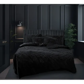 Hot Eleganzzz Dekbedovertrek Jacquard Rabbit Fur - Black 200x200/220cm