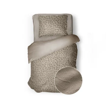 Best Eleganzzz Dekbedovertrek Micro Mink Leopard - Royal Sand 140x200/220cm