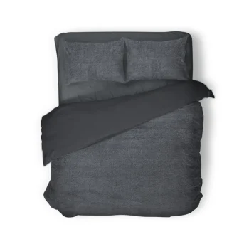 Discount Eleganzzz Dekbedovertrek Teddy Pluche - Anthracite 240x200/220cm