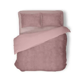 Sale Eleganzzz Dekbedovertrek Teddy Rib Fleece - Old Rose 240x200/220cm