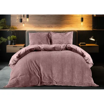 Sale Eleganzzz Dekbedovertrek Teddy Rib Fleece - Old Rose 240x200/220cm