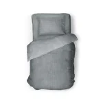 Outlet Eleganzzz Dekbedovertrek Teddy Rib Fleece - Dark Grey 140x200/220cm