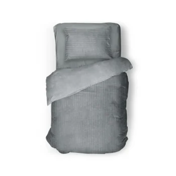 Outlet Eleganzzz Dekbedovertrek Teddy Rib Fleece - Dark Grey 140x200/220cm