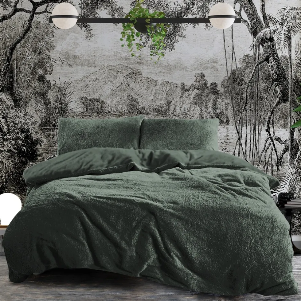 eleganzzz-dekbedovertrek-teddy-WperEvaY-1.webp Outlet Eleganzzz Dekbedovertrek Teddy Pluche - Bottle Green 240x200/220cm
