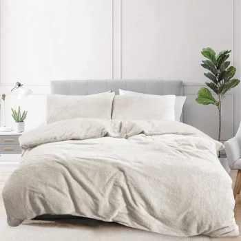 Hot Eleganzzz Dekbedovertrek Teddy Pluche - Off White 200x200/220cm