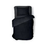 Hot Eleganzzz Dekbedovertrek Teddy Rib Fleece - Black 140x200/220cm