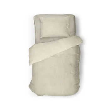 Online Eleganzzz Dekbedovertrek Teddy Rib Fleece - Beige 140x200/220cm