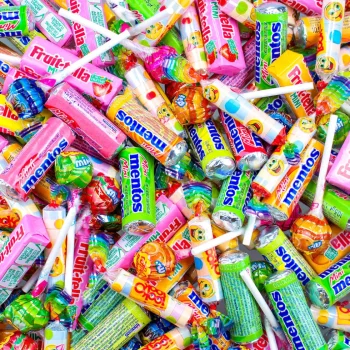 New Fruit-tella , Mentos, Chupa Chups & Look-O-Look Mini's Strooigoed Snoepmix XL