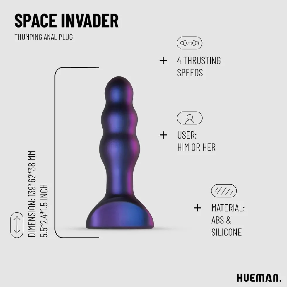 hueman-space-invader-vibrerend-eVFxWwuD-3.webp Outlet Hueman Space Invader Vibrerende En Stotende Buttplug