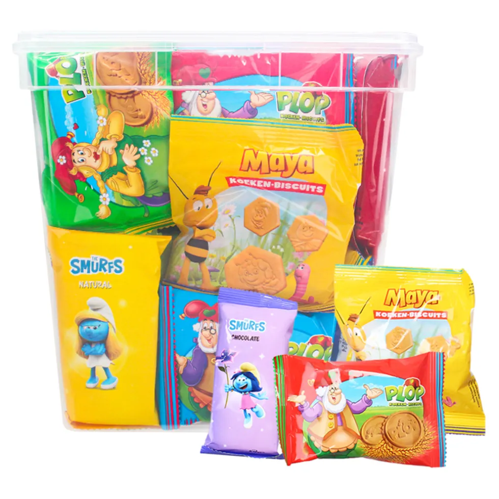 kabouter-plop-maya-de-bij-en-d-sDLIirPl-0.webp Fashion Kabouter Plop, Maya De Bij En De Smurfen Koekjesassortiment 44 Stuks