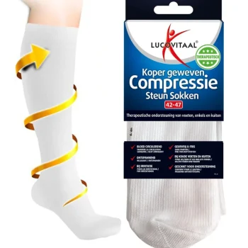 Clearance Lucovitaal Koper Geweven Compressie Steun Kousen