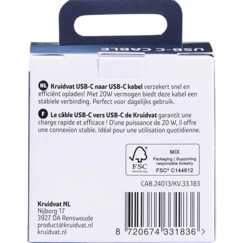 kruidvat-20w-usb-c-naar-usb-c-GpSOVSWK-2.webp Discount Kruidvat 20W USB-C-naar-USB-C Kabel