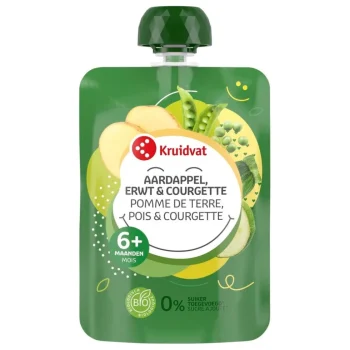 Outlet Kruidvat 6+M Bio Aardappel, Erwt & Courgette Knijpzakje