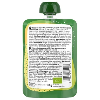 Outlet Kruidvat 6+M Bio Aardappel, Erwt & Courgette Knijpzakje