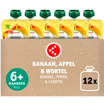 Discount Kruidvat 6+M Bio Banaan Met Appel En Wortel Knijpzakje