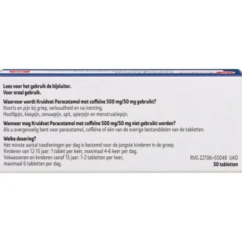 Online Kruidvat Paracetamol Met Coffeïne 500mg /50mg Tabletten