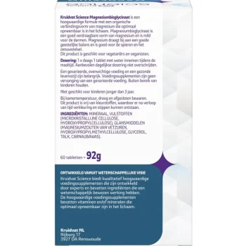 Outlet Kruidvat Science Magnesium Bisglycinaat Tabletten