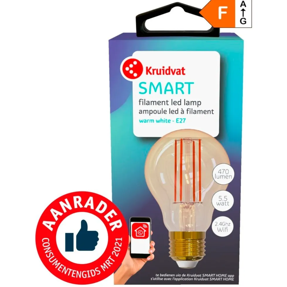 kruidvat-smart-a60-e27-470lm-f-exouhZMK-0.webp Discount Kruidvat Smart A60 E27 470LM Filament Ledlamp