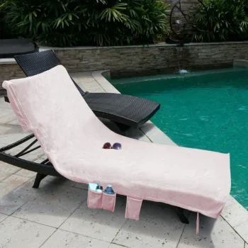 Hot Linnick Strandlaken Ligbed Handdoek Microvezel 75x215cm (3 In 1) - Light Pink