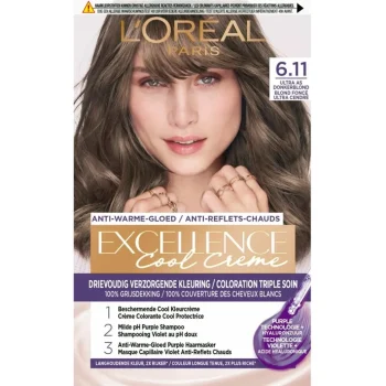 New Excellence L'Oréal Paris Cool Crème 6.11 Ultra As Donkerblond Permanente Haarkleuring