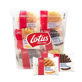 Clearance Lotus Koekjesmix - Krokante Wafels Vanille & Chocolade - 30 Stuks In Herbruikbare Box