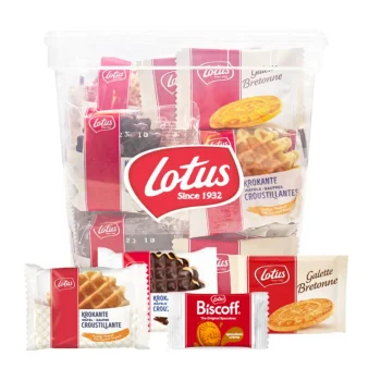 Hot Lotus Krokante Wafels, Bretons Botergaletje, Gevuld Speculooscrème