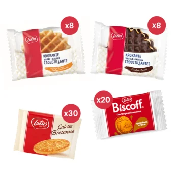 Hot Lotus Krokante Wafels, Bretons Botergaletje, Gevuld Speculooscrème