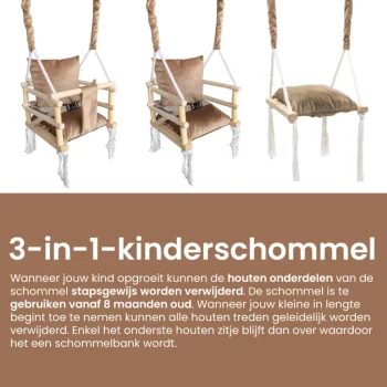 Clearance Lovegifts Luxe Houten 3 In 1 Meegroei Babyschommel En Kinderschommel