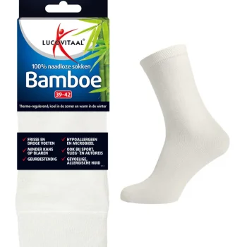 Best Lucovitaal Bamboe Sokken Lang Wit
