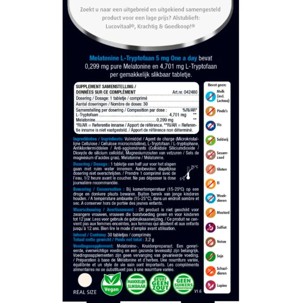 lucovitaal-melatonine-l-trypto-pIYzebWV-2.webp Best Lucovitaal Melatonine L-Tryptofaan 5mg Tabletten